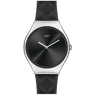 Swatch SYXS136 Montre Décontractée Pour Femme, Noir, Cuir Swatch SYXS136 Montre Décontractée Pour Femme, Noir, Cuir