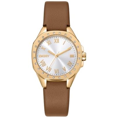 DKNY Montre à quartz Brooklyn Mini Quartz 5 ATM, marron, Einheitsgröße, Moderne DKNY Montre à quartz Brooklyn Mini Quartz 5 ATM, marron, Einheitsgröße, Moderne