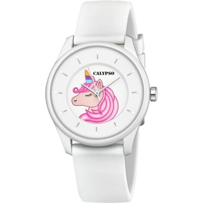 Calypso Sweet Time Montre Fille Bracelet Résine Blanc K5733/A Calypso Sweet Time Montre Fille Bracelet Résine Blanc K5733/A
