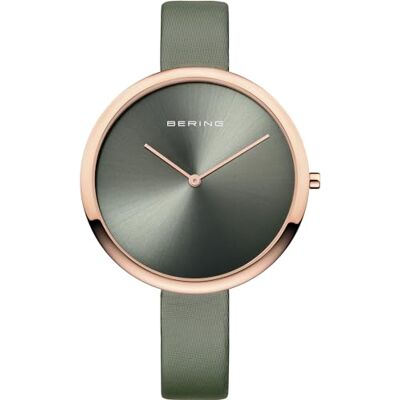 BERING Femmes Analogique Quartz Classic Collection Montre avec Bracelet en Cuir Satin & Verre Saphir 12240-667 BERING Femmes Analogique Quartz Classic Collection Montre avec Bracelet en Cuir Satin & Verre Saphir 12240-667