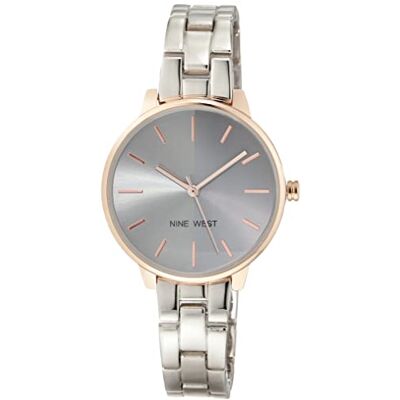 Nine West Femmes Analogique Quartz Montre avec Bracelet en Métal NW/2683GYRT, Argenté/Or Rose., Bracelet Nine West Femmes Analogique Quartz Montre avec Bracelet en Métal NW/2683GYRT, Argenté/Or Rose., Bracelet