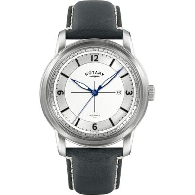 Rotary Heritage Field Montre pour homme en acier inoxydable avec bracelet en cuir noir Rotary Heritage Field Montre pour homme en acier inoxydable avec bracelet en cuir noir