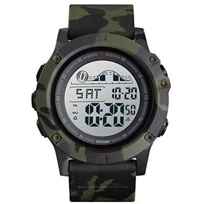 FeiWen Mode Montres de Homme LED Électronique Alarme Chronomètre Temps Double 50M Étanche Outdoor Militaires Plastique Sport Digital Montre Bracelet et Caoutchouc Ruban, Vert Camo, sangle FeiWen Mode Montres de Homme LED Électronique Alarme Chronomètre Temps Double 50M Étanche Outdoor Militaires Plastique Sport Digital Montre Bracelet et Caoutchouc Ruban, Vert Camo, sangle