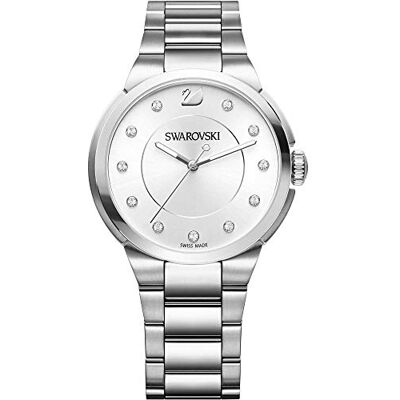 Swarovski Montre bracelet blanc simple ville, Argenté, TFV8 Swarovski Montre bracelet blanc simple ville, Argenté, TFV8