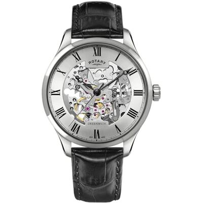 Rotary Squelette Homme Cuir Automatique GS02940/06, sangle Rotary Squelette Homme Cuir Automatique GS02940/06, sangle
