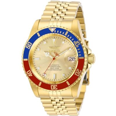 Invicta Pro Diver 29183 Montre Homme Entanche Analogique mouvement automatique acier inoxydable avec cadran or 42mm Invicta Pro Diver 29183 Montre Homme Entanche Analogique mouvement automatique acier inoxydable avec cadran or 42mm