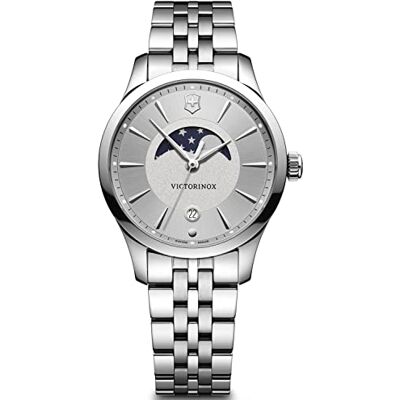 Victorinox Montre Femme Alliance Small Ø 35 mm, Swiss Made, Quartz Analogique, Étanche jusqu’à 100 m, Verre Saphir, Bracelet Inox, Argent Victorinox Montre Femme Alliance Small Ø 35 mm, Swiss Made, Quartz Analogique, Étanche jusqu’à 100 m, Verre Saphir, Bracelet Inox, Argent