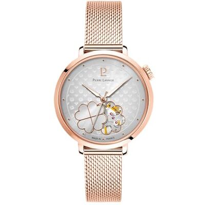 Pierre Lannier Montre femme automatique acier rose collection Espérance Pierre Lannier Montre femme automatique acier rose collection Espérance