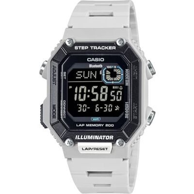 Casio WS-B1000 Series Montre numérique pour homme Noir 100 m WR Tracker de pas Illuminateur LED Chronographe 100 SEC Alarme quotidienne Batterie de 2 ans, blanc, WS-B1000-8BV Casio WS-B1000 Series Montre numérique pour homme Noir 100 m WR Tracker de pas Illuminateur LED Chronographe 100 SEC Alarme quotidienne Batterie de 2 ans, blanc, WS-B1000-8BV