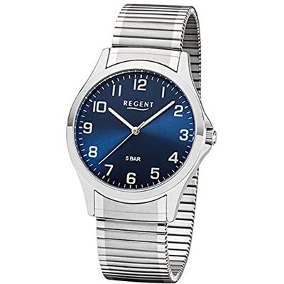 REGENT Miyota 2035 11310062 Montre analogique pour homme avec bracelet en acier inoxydable, argenté, Bracelet REGENT Miyota 2035 11310062 Montre analogique pour homme avec bracelet en acier inoxydable, argenté, Bracelet