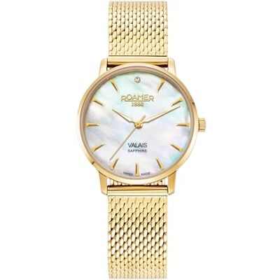 Roamer Montre analogique pour femme avec bracelet en cuir 989847 48 10 05, argenté Roamer Montre analogique pour femme avec bracelet en cuir 989847 48 10 05, argenté