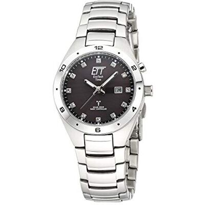 ETT Eco Tech Time Montre solaire sans fil pour femme Analogique Bracelet en acier inoxydable ELS-11442-21M, Bracelet ETT Eco Tech Time Montre solaire sans fil pour femme Analogique Bracelet en acier inoxydable ELS-11442-21M, Bracelet