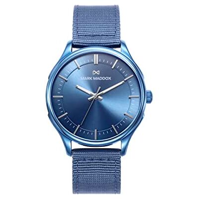 Mark Maddox Montre analogique pour homme à quartz avec bracelet en acier inoxydable HC1008-37, bleu Mark Maddox Montre analogique pour homme à quartz avec bracelet en acier inoxydable HC1008-37, bleu