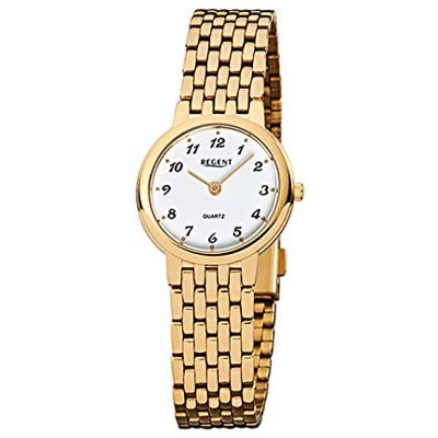 REGENT Montre Bracelet pour Femme en Acier Inoxydable goldplattiert F910, bracelet REGENT Montre Bracelet pour Femme en Acier Inoxydable goldplattiert F910, bracelet
