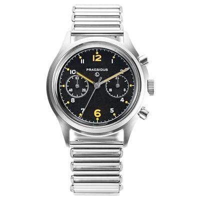 PRAESIDUS Pilot Asymmetrical Chrono-76 – Montre chronographe, montres de poignet pour homme – Pilot, militaire – Boîtier 38 mm, assemblé aux États-Unis Mécanique, Cadeaux pour homme, Popcorn PRAESIDUS Pilot Asymmetrical Chrono-76 – Montre chronographe, montres de poignet pour homme – Pilot, militaire – Boîtier 38 mm, assemblé aux États-Unis Mécanique, Cadeaux pour homme, Popcorn