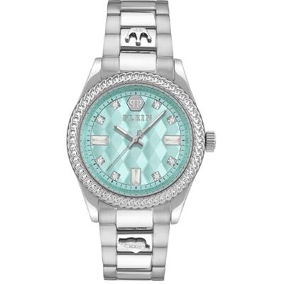 Philipp Plein Montre analogique à quartz Queen pour femme, Argent, Bracelet Philipp Plein Montre analogique à quartz Queen pour femme, Argent, Bracelet