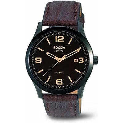 Boccia 3583-02 Montre Homme Quartz Analogique Bracelet Cuir Marron Boccia 3583-02 Montre Homme Quartz Analogique Bracelet Cuir Marron