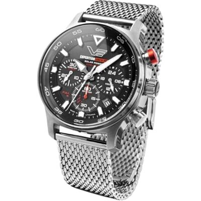 Vostok Europe Montre solaire pour homme South Pole Chrono VR42-592A761-B, argenté, Moderne Vostok Europe Montre solaire pour homme South Pole Chrono VR42-592A761-B, argenté, Moderne