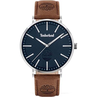Timberland Homme Analogique Quartz Montre avec Bracelet en Cuir TDWGA2103702, Marron/Bleu/Argenté, TDWGA2103702 Timberland Homme Analogique Quartz Montre avec Bracelet en Cuir TDWGA2103702, Marron/Bleu/Argenté, TDWGA2103702