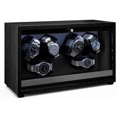 KLARSTEIN Brienz 6 Remontoir Montre Automatique Remontoir Silencieux pour 6 Montres, Boîtier en Bois, 4 Modes de Rotation, Éclairage LED, Coussin Mémoire de Forme, USB KLARSTEIN Brienz 6 Remontoir Montre Automatique Remontoir Silencieux pour 6 Montres, Boîtier en Bois, 4 Modes de Rotation, Éclairage LED, Coussin Mémoire de Forme, USB