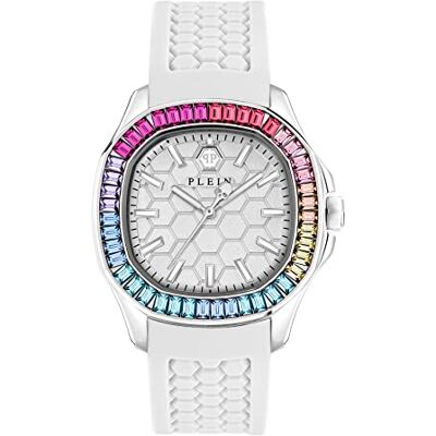 Philipp Plein Montre analogique à quartz pour femme $PECTRE Lady, Blanc/Multicolore, Moderne Philipp Plein Montre analogique à quartz pour femme $PECTRE Lady, Blanc/Multicolore, Moderne