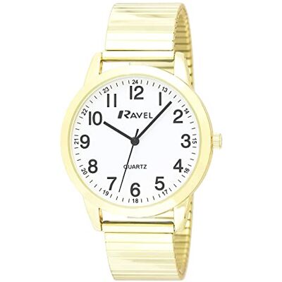 Ravel Montre à quartz unisexe pour tous les jours avec affichage des minutes pointillés Ravel Montre à quartz unisexe pour tous les jours avec affichage des minutes pointillés