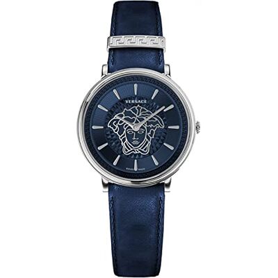 Versace Montre analogique à quartz pour femme en cuir VE8101619 Versace Montre analogique à quartz pour femme en cuir VE8101619