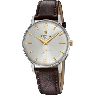 Festina Montre pour Homme F20248/2 Outlet Boîtier en Acier Inoxydable Gris Bracelet en Cuir Marron Festina Montre pour Homme F20248/2 Outlet Boîtier en Acier Inoxydable Gris Bracelet en Cuir Marron