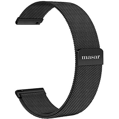 masar 22mm Black Magnétique Bracelet de Montre Maille Milanais Acier 22 MAG Noir masar 22mm Black Magnétique Bracelet de Montre Maille Milanais Acier 22 MAG Noir