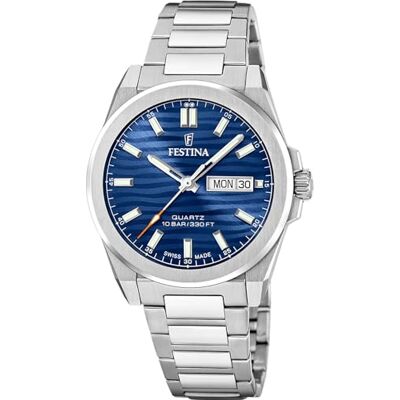 Festina Swiss Made F20073/3 Montre en acier pour homme avec bracelet en acier Festina Swiss Made F20073/3 Montre en acier pour homme avec bracelet en acier