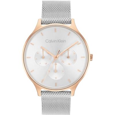 Calvin Montre Analogique Multifunction à Quartz pour femme avec Bracelet milanais en acier inoxydable argenté 25200106 Calvin Montre Analogique Multifunction à Quartz pour femme avec Bracelet milanais en acier inoxydable argenté 25200106