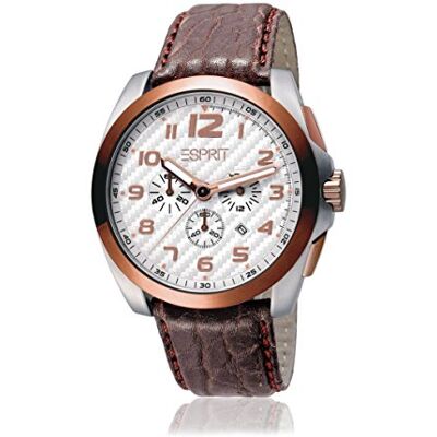 ESPRIT 4388666 Montre Homme Quartz Analogique Chronographe Bracelet Cuir Marron ESPRIT 4388666 Montre Homme Quartz Analogique Chronographe Bracelet Cuir Marron