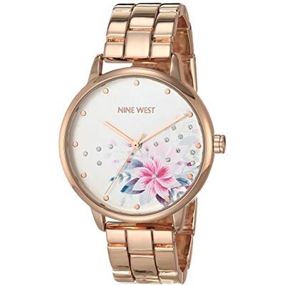 Nine West Montre bracelet ornée de cristaux pour femme Nine West Montre bracelet ornée de cristaux pour femme