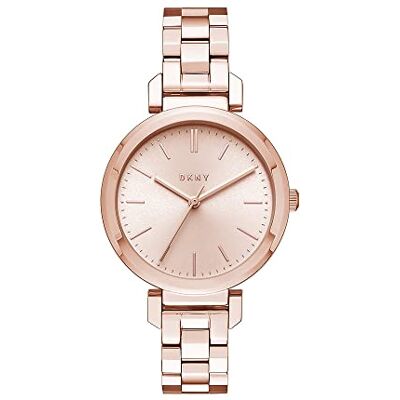 DKNY Montre à quartz analogique pour femme avec bracelet en acier inoxydable NY2584, Or rose, Bracelet DKNY Montre à quartz analogique pour femme avec bracelet en acier inoxydable NY2584, Or rose, Bracelet