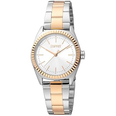 ESPRIT pour Femme Analogique Quartz Montre avec Bracelet en Acier Inoxydable ES1L291M0155, Deux Tons Argentés et Or Rose, bracelet ESPRIT pour Femme Analogique Quartz Montre avec Bracelet en Acier Inoxydable ES1L291M0155, Deux Tons Argentés et Or Rose, bracelet