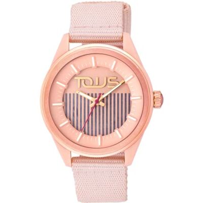 TOUS Vibrant Sun 200350910 Montre analogique solaire pour femme avec bracelet en silicone, rose, sangle TOUS Vibrant Sun 200350910 Montre analogique solaire pour femme avec bracelet en silicone, rose, sangle