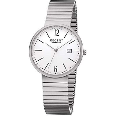 REGENT F-1200 Montre pour Homme en Acier Inoxydable analogique à Quartz avec Bracelet en Acier Inoxydable REGENT F-1200 Montre pour Homme en Acier Inoxydable analogique à Quartz avec Bracelet en Acier Inoxydable