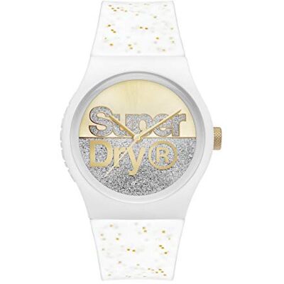 Superdry Montre décontractée SYL273W, Blanc, sangle Superdry Montre décontractée SYL273W, Blanc, sangle