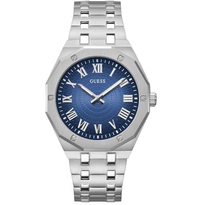 GUESS Montre pour homme GW0575G4 Asset Trendy, Argenté., Bracelet GUESS Montre pour homme GW0575G4 Asset Trendy, Argenté., Bracelet