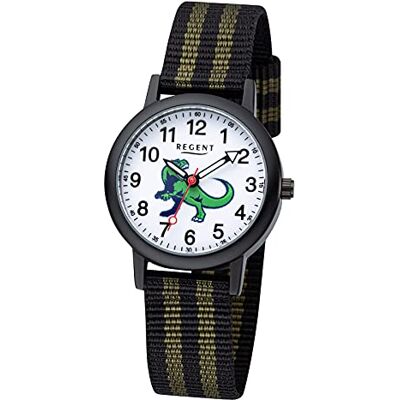 REGENT Montre pour enfant Dinosaure F-1378, Noir, One Size, Sangles REGENT Montre pour enfant Dinosaure F-1378, Noir, One Size, Sangles