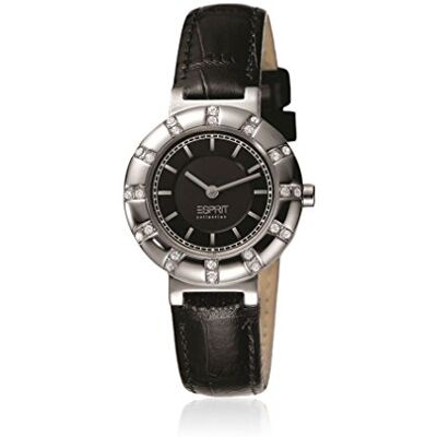 ESPRIT EL101112F01U Montre Femme Quartz Analogique Cadran Noir Bracelet Cuir Noir ESPRIT EL101112F01U Montre Femme Quartz Analogique Cadran Noir Bracelet Cuir Noir