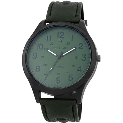 Akzent Excellanc Montre analogique à quartz pour homme Vert foncé Noir, vert, bracelet Akzent Excellanc Montre analogique à quartz pour homme Vert foncé Noir, vert, bracelet