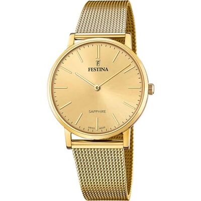 Festina Homme Analogue Quartz Montre avec Bracelet en Acier Inoxydable F20022/2, Or, bracelet Festina Homme Analogue Quartz Montre avec Bracelet en Acier Inoxydable F20022/2, Or, bracelet
