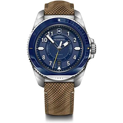 Victorinox Montre Homme Journey 1884 Ø 43 mm, Swiss Made, Automatique, Étanche jusqu’à 200 m, Verre Saphir, Bracelet Bois, Brun Victorinox Montre Homme Journey 1884 Ø 43 mm, Swiss Made, Automatique, Étanche jusqu’à 200 m, Verre Saphir, Bracelet Bois, Brun