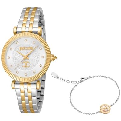 Just Cavalli Montre analogique à quartz femme avec bracelet en acier inoxydable JC1L266M0055, Gris argent, Mode Just Cavalli Montre analogique à quartz femme avec bracelet en acier inoxydable JC1L266M0055, Gris argent, Mode