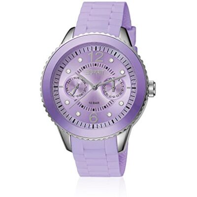 ESPRIT ES105332023 Montre Femme Quartz Analogique Bracelet Silicone Violet ESPRIT ES105332023 Montre Femme Quartz Analogique Bracelet Silicone Violet
