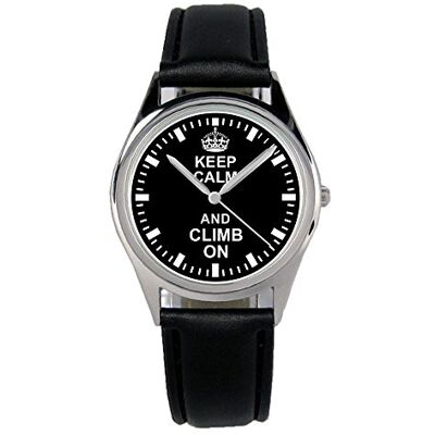 KIESENBERG Montre climb on cadeau article idée fan femme homme unisexe analogique quartz bracelet bracelet en cuir montre 36 mm diamètre B-2060, Sangles KIESENBERG Montre climb on cadeau article idée fan femme homme unisexe analogique quartz bracelet bracelet en cuir montre 36 mm diamètre B-2060, Sangles