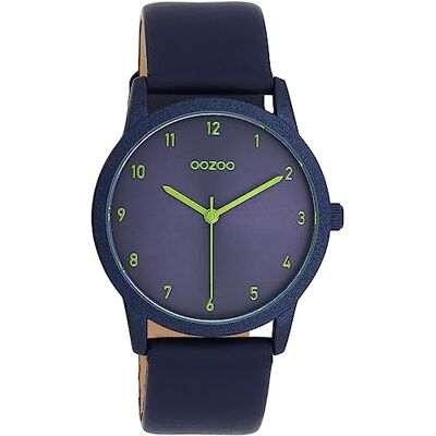 Oozoo Montre Timepieces pour femme Avec bracelet en cuir Montre moderne pour femme Élégante montre analogique ronde (boîtier de 38 mm), bleu foncé, bracelet Oozoo Montre Timepieces pour femme Avec bracelet en cuir Montre moderne pour femme Élégante montre analogique ronde (boîtier de 38 mm), bleu foncé, bracelet