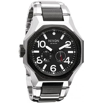 NIXON The Tangent A397000 Montre pour homme noire, argent métallique, Bracelet NIXON The Tangent A397000 Montre pour homme noire, argent métallique, Bracelet