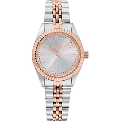 s.Oliver Montre à quartz analogique pour femme avec bracelet en acier inoxydable, étanche, livrée dans un coffret cadeau. s.Oliver Montre à quartz analogique pour femme avec bracelet en acier inoxydable, étanche, livrée dans un coffret cadeau.